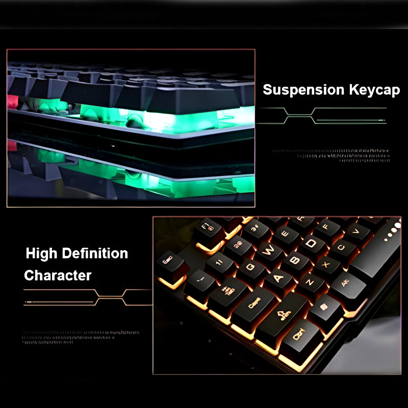 ⌨️ Fire Cam GK11 RGB Mechanical Gaming Keyboard – Suspension Keys + Aluminum Frame | Rainbow Backlit Pro Gaming Keyboard