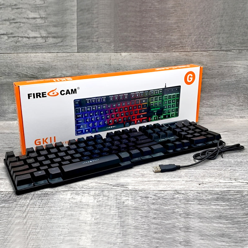 ⌨️ Fire Cam GK11 RGB Mechanical Gaming Keyboard – Suspension Keys + Aluminum Frame | Rainbow Backlit Pro Gaming Keyboard