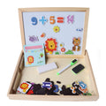 🧠 Wooden Magnetic Learning Board for Kids – Black & White Educational Board with Cartoons & Numbers | Learning Toy