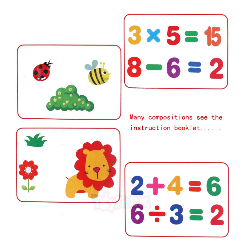 🧠 Wooden Magnetic Learning Board for Kids – Black & White Educational Board with Cartoons & Numbers | Learning Toy