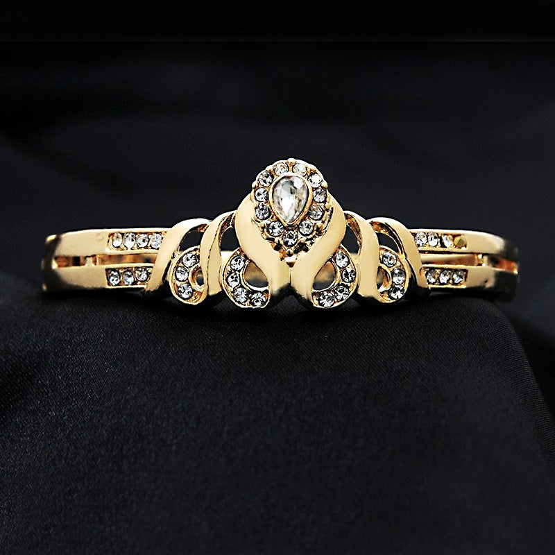 💎 Elegant African Bridal Jewelry Set – Gold-Plated CZ Crystal 4-Piece Set | Necklace, Earrings, Bracelet & Ring Wedding Collection
