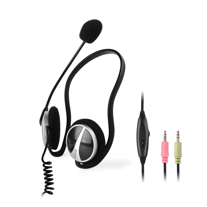 🎧 A4 Tech HS-5P Ultra-Light Neckband Headset – Noise Cancelling Mic | Crystal Clear Stereo Sound + Tangle-Free Design