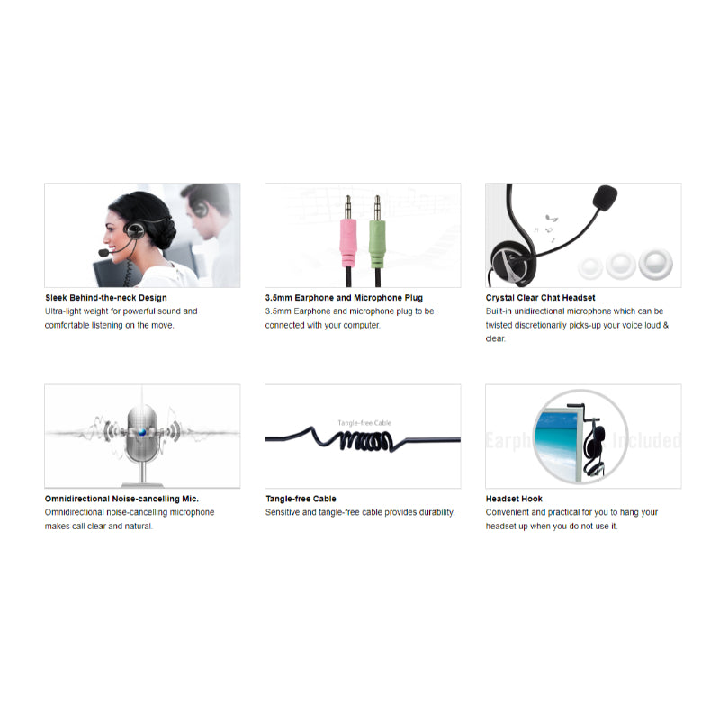 🎧 A4 Tech HS-5P Ultra-Light Neckband Headset – Noise Cancelling Mic | Crystal Clear Stereo Sound + Tangle-Free Design