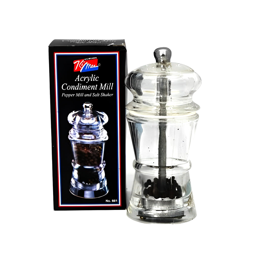 🧂 Acrylic Condiment Grinder Set – Salt & Pepper Mill Shaker (Model 661) | Modern Kitchen Seasoning Tool