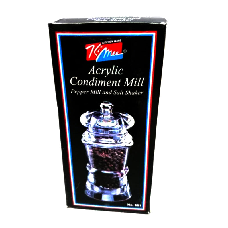 🧂 Acrylic Condiment Grinder Set – Salt & Pepper Mill Shaker (Model 661) | Modern Kitchen Seasoning Tool