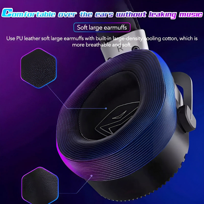 🎧 Machenike GH601 RGB Gaming Headset – 7.1 Surround Sound + 50mm Drivers | Noise Cancelling Mic + USB Wired