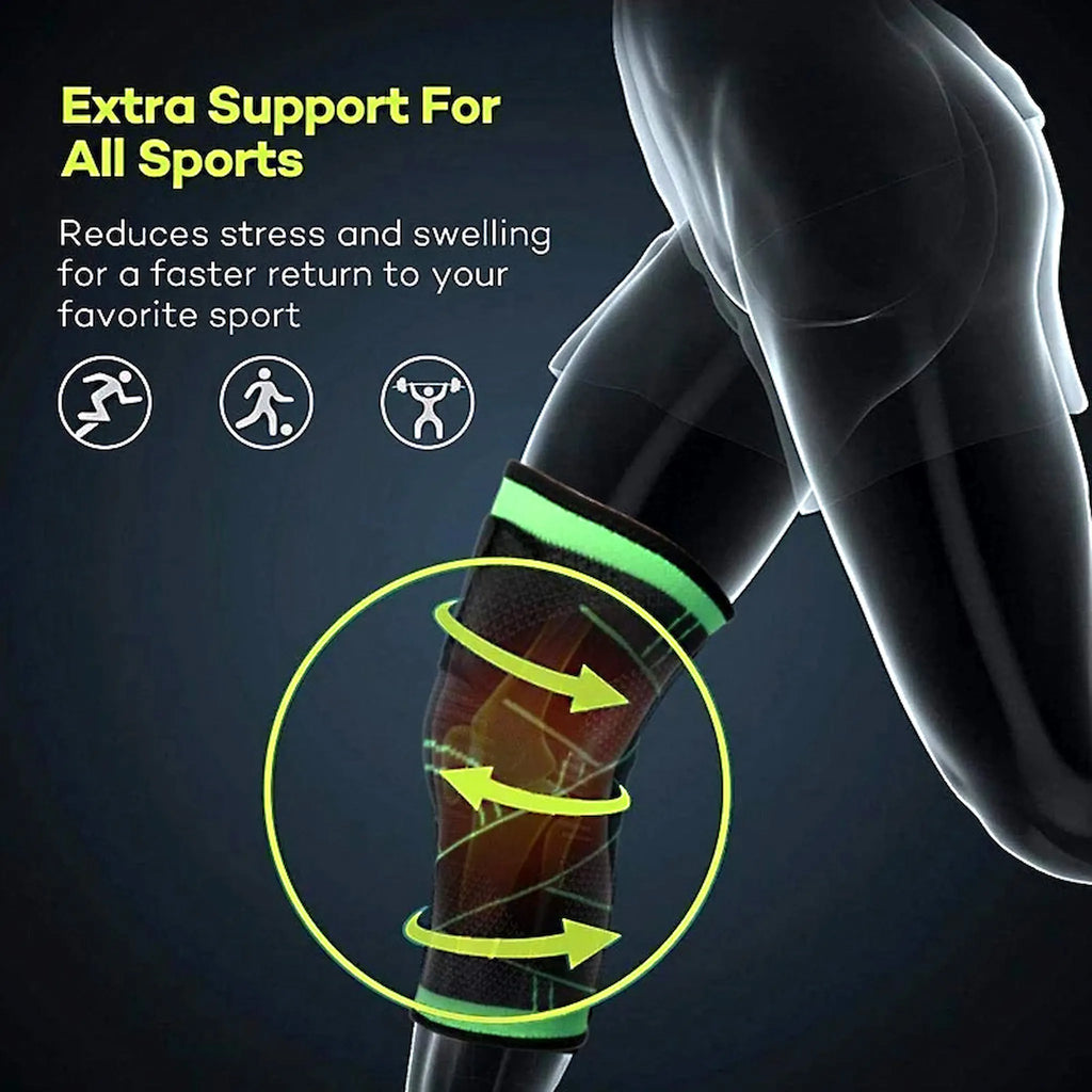 🦵 3D Compression Knee Support Brace – Adjustable Straps for Pain Relief & Joint Stability | Breathable Knee Support for Sports