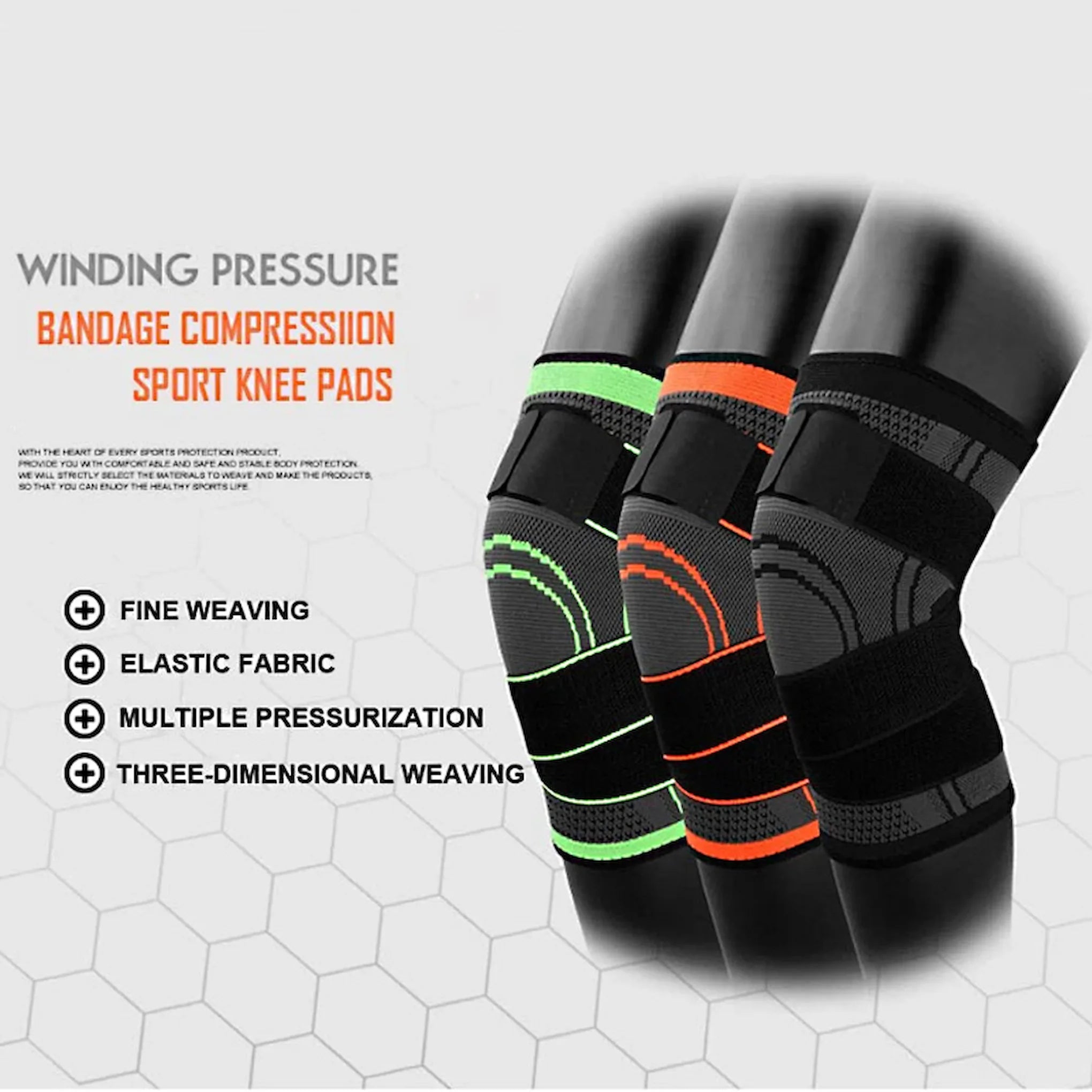 🦵 3D Compression Knee Support Brace – Adjustable Straps for Pain Relief & Joint Stability | Breathable Knee Support for Sports