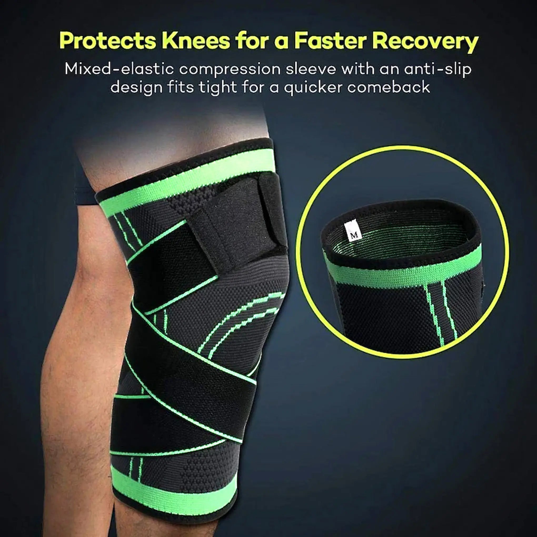 🦵 3D Compression Knee Support Brace – Adjustable Straps for Pain Relief & Joint Stability | Breathable Knee Support for Sports