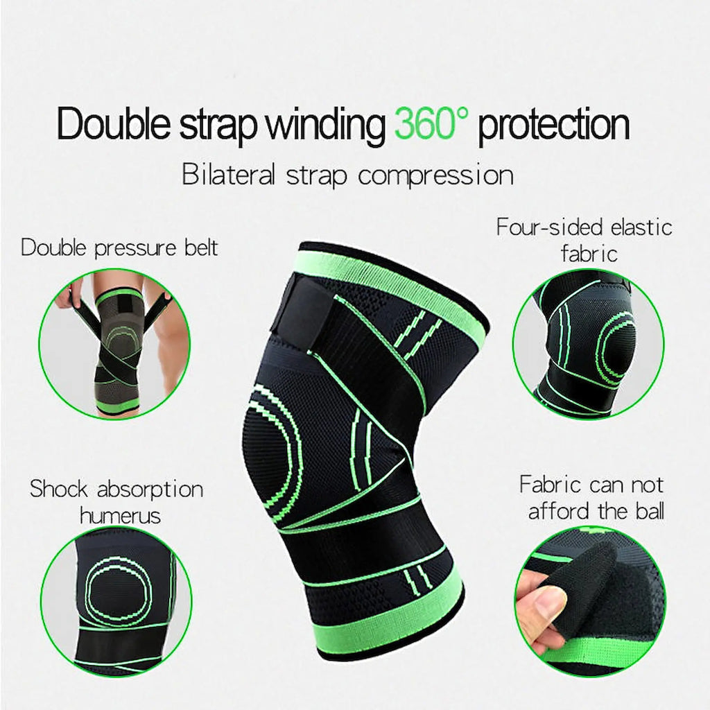 🦵 3D Compression Knee Support Brace – Adjustable Straps for Pain Relief & Joint Stability | Breathable Knee Support for Sports