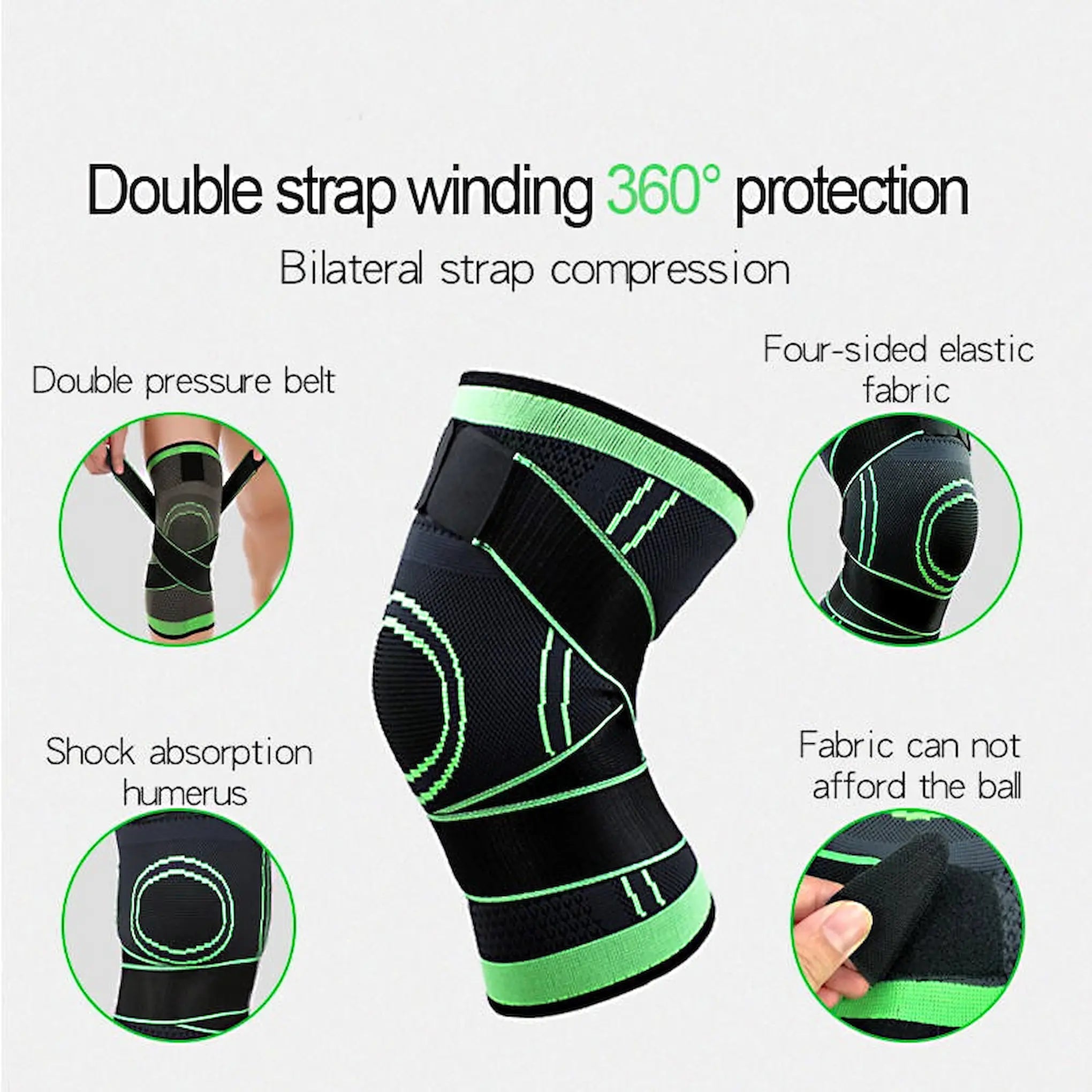 🦵 3D Compression Knee Support Brace – Adjustable Straps for Pain Relief & Joint Stability | Breathable Knee Support for Sports