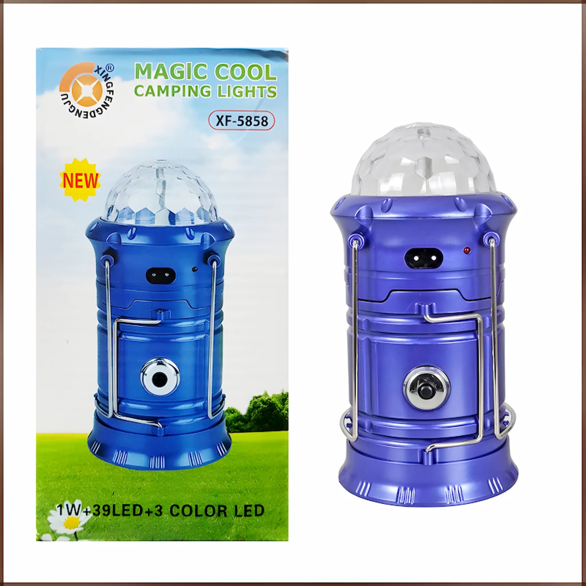 🔦 XF-5858 Camping Light – Rechargeable USB LED Flashlight & Portable Stage Light | Multi-Function Emergency Light Lamp