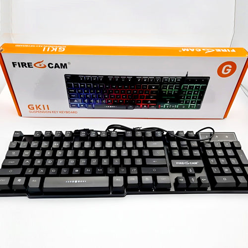 ⌨️ Fire Cam GK11 RGB Mechanical Gaming Keyboard – Suspension Keys + Aluminum Frame | Rainbow Backlit Pro Gaming Keyboard