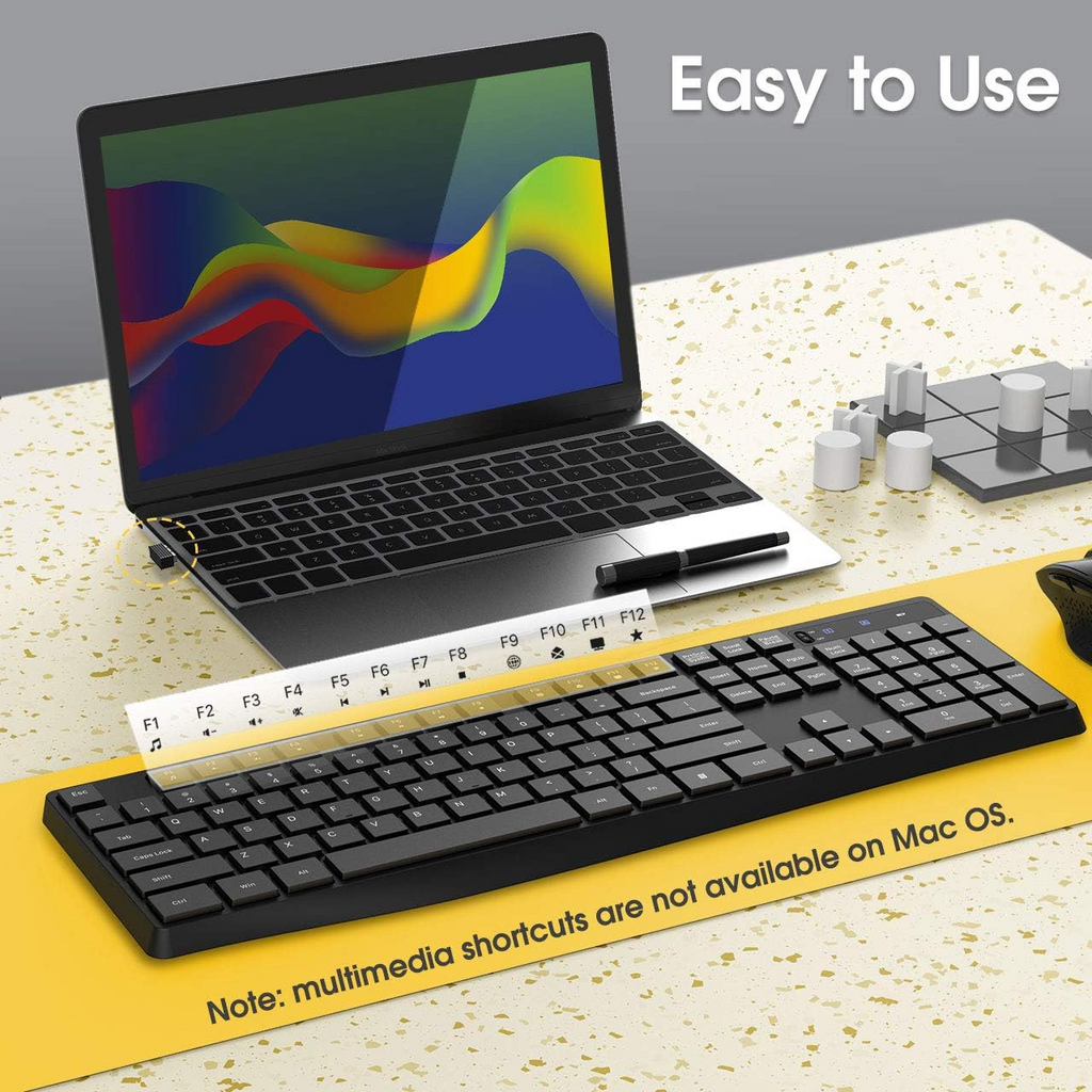 ⌨️ PC230A Wireless Keyboard – 2.4GHz Slim USB Keyboard | Silent Keys + Ergonomic Design + Long Battery Life