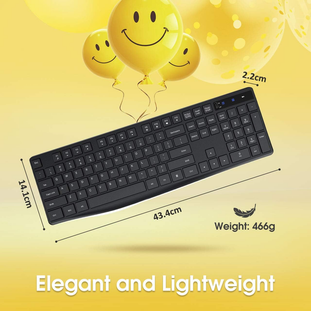 ⌨️ PC230A Wireless Keyboard – 2.4GHz Slim USB Keyboard | Silent Keys + Ergonomic Design + Long Battery Life