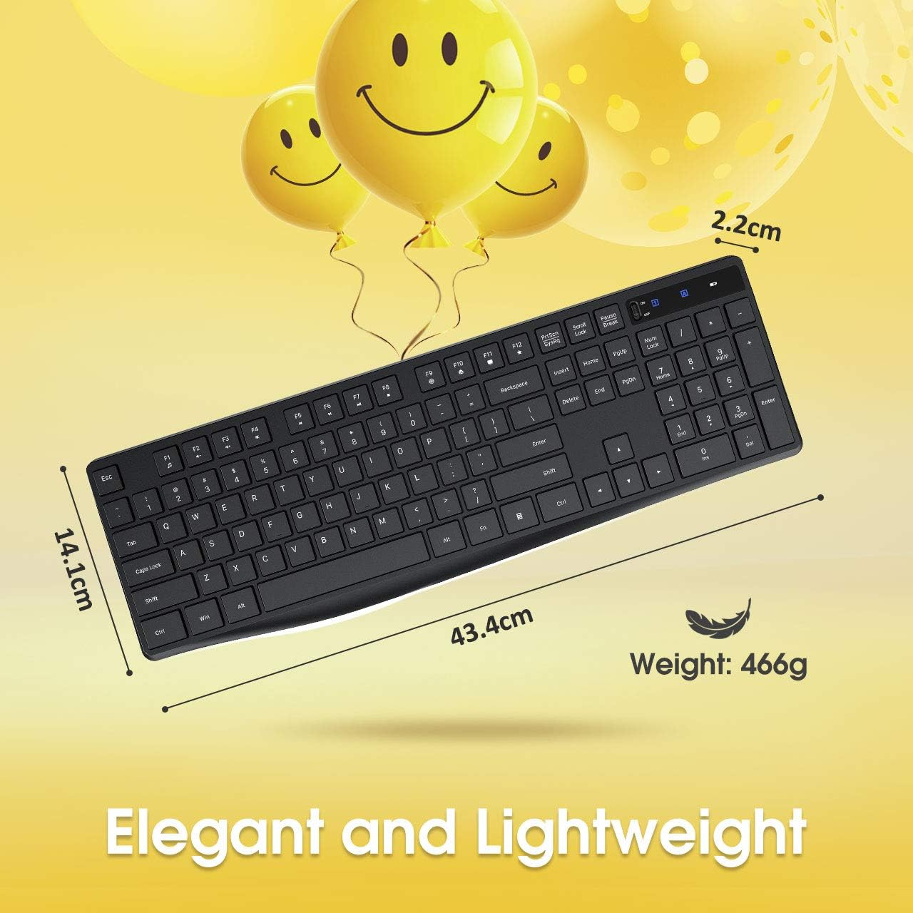 ⌨️ PC230A Wireless Keyboard – 2.4GHz Slim USB Keyboard | Silent Keys + Ergonomic Design + Long Battery Life