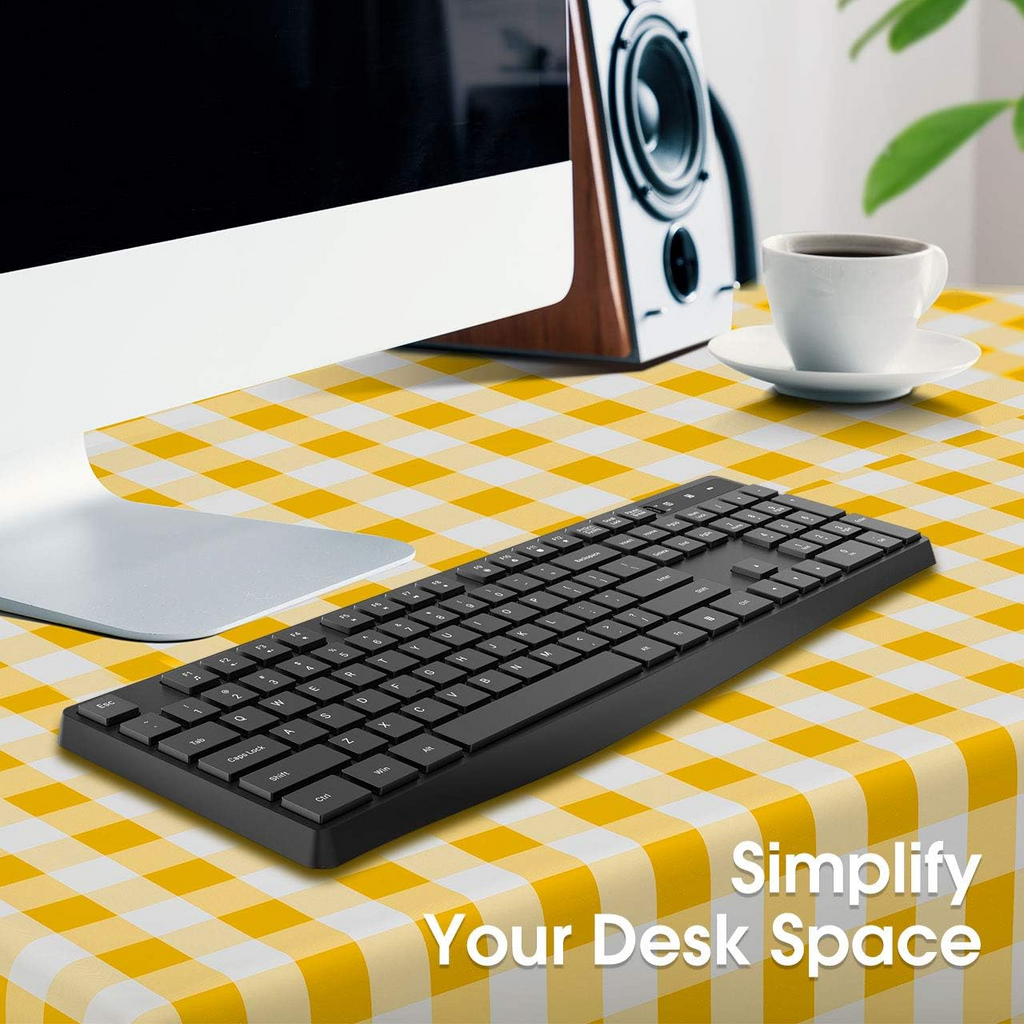 ⌨️ PC230A Wireless Keyboard – 2.4GHz Slim USB Keyboard | Silent Keys + Ergonomic Design + Long Battery Life