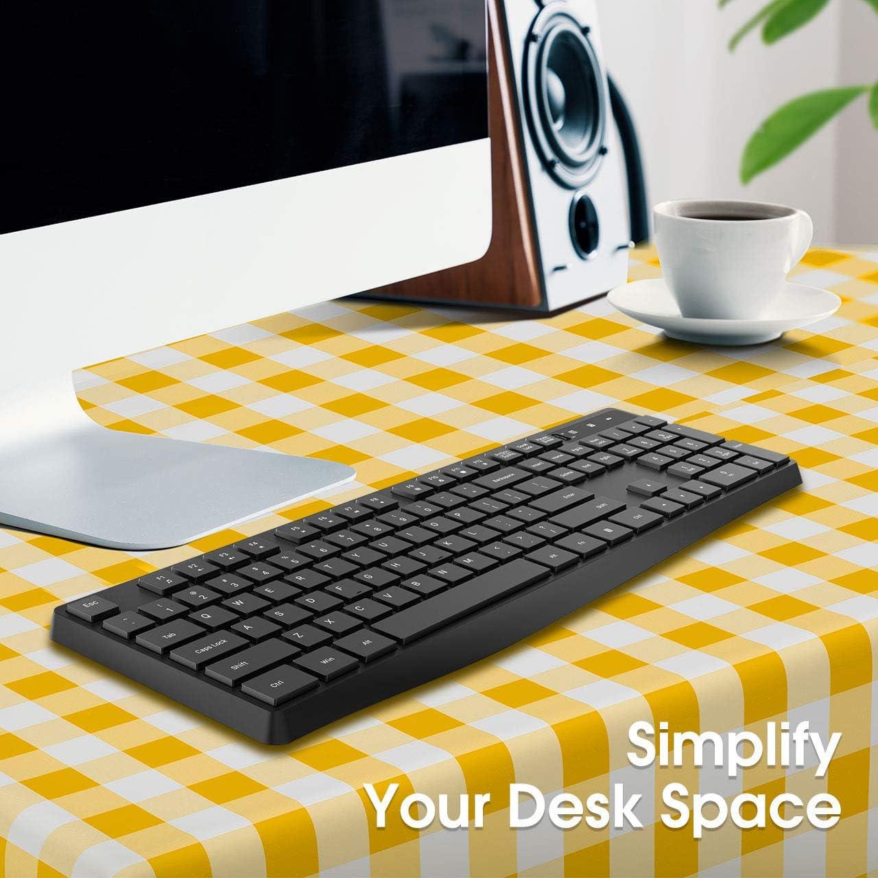 ⌨️ PC230A Wireless Keyboard – 2.4GHz Slim USB Keyboard | Silent Keys + Ergonomic Design + Long Battery Life