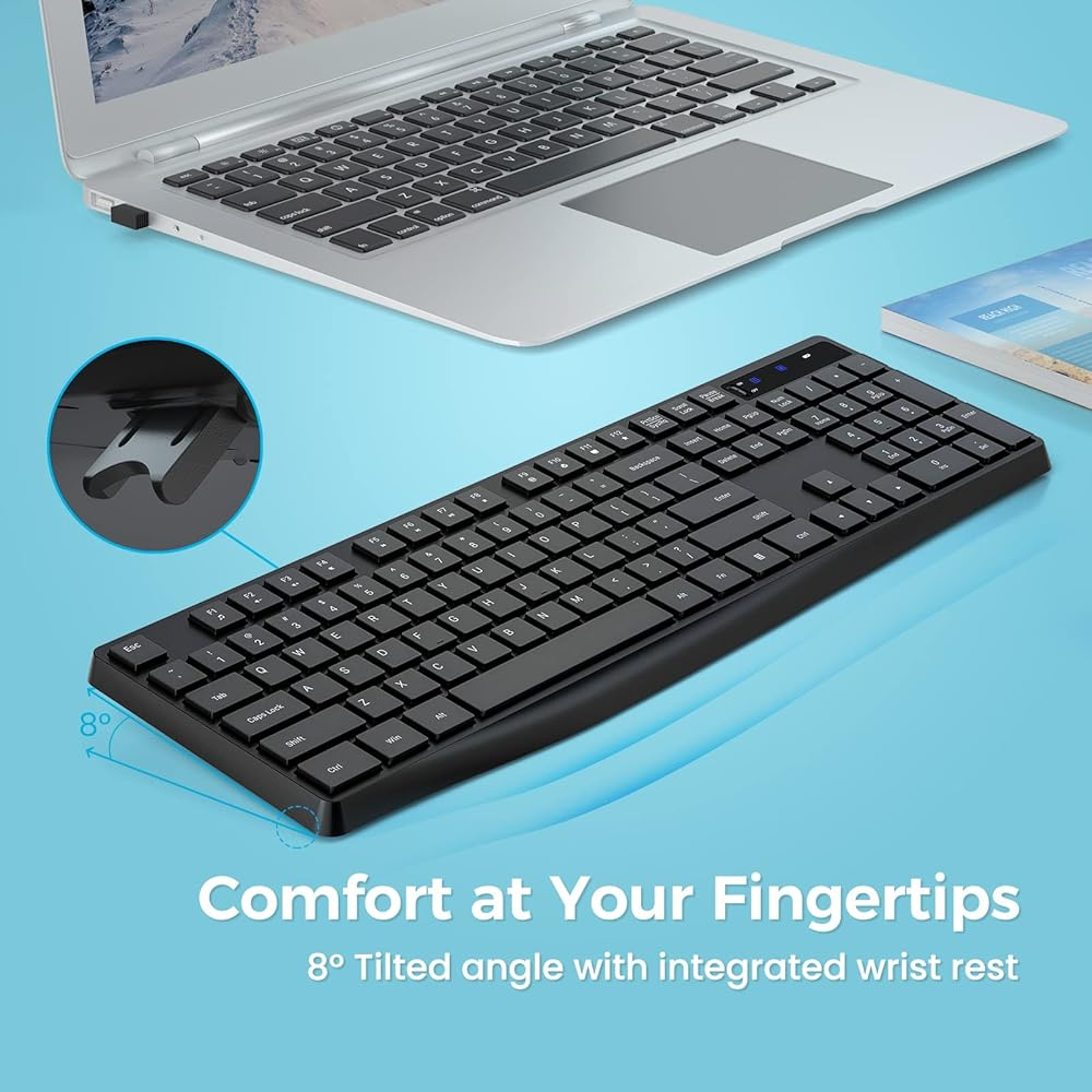 ⌨️ PC230A Wireless Keyboard – 2.4GHz Slim USB Keyboard | Silent Keys + Ergonomic Design + Long Battery Life