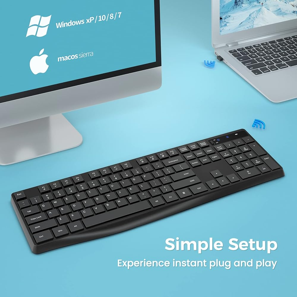 ⌨️ PC230A Wireless Keyboard – 2.4GHz Slim USB Keyboard | Silent Keys + Ergonomic Design + Long Battery Life