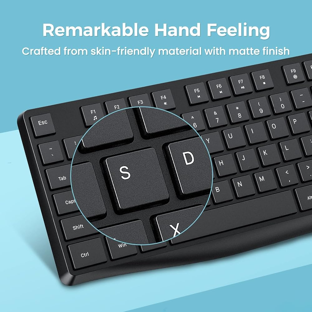⌨️ PC230A Wireless Keyboard – 2.4GHz Slim USB Keyboard | Silent Keys + Ergonomic Design + Long Battery Life