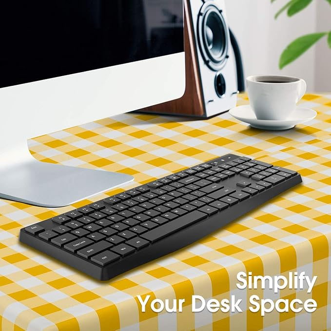 ⌨️ PC230A Wireless Keyboard – 2.4GHz Slim USB Keyboard | Silent Keys + Ergonomic Design + Long Battery Life