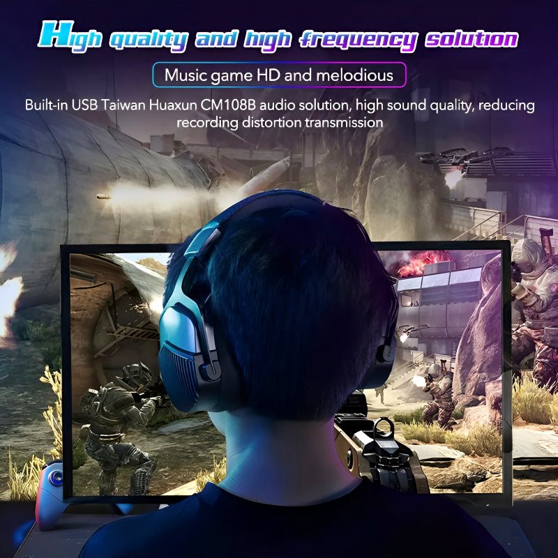 🎧 Machenike GH601 RGB Gaming Headset – 7.1 Surround Sound + 50mm Drivers | Noise Cancelling Mic + USB Wired