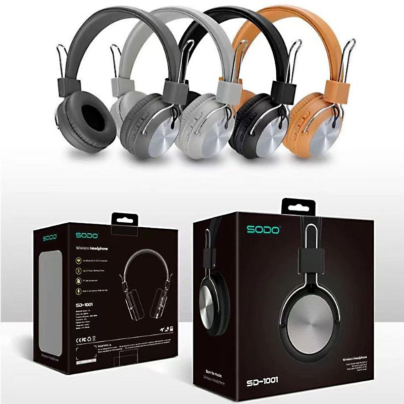 🎧 SODO SD-1001 Wireless Bluetooth Headphones – Foldable Over-Ear Design | FM Radio + TF Card + AUX + Hi-Fi Stereo